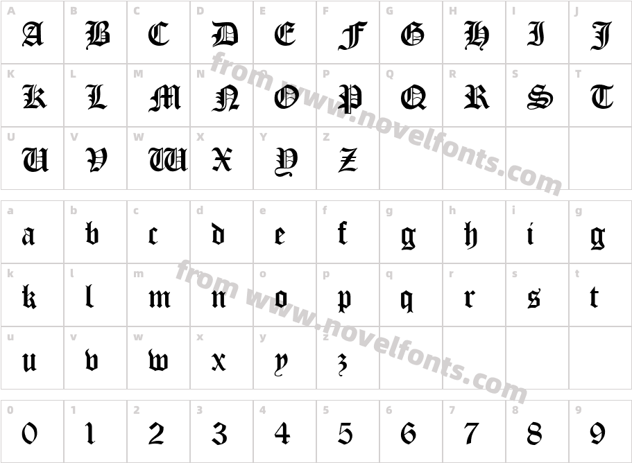 Escriba RegularCharacter Map