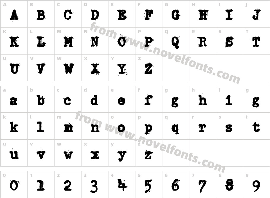 DumbOldTypewriterHeavyCharacter Map