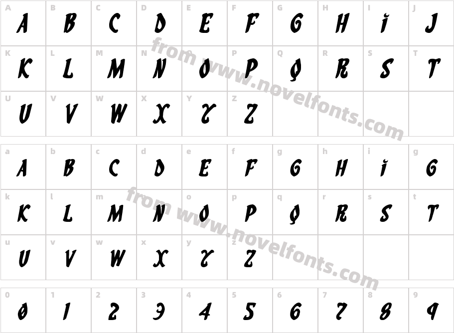 Eskindar Expanded ItalicCharacter Map