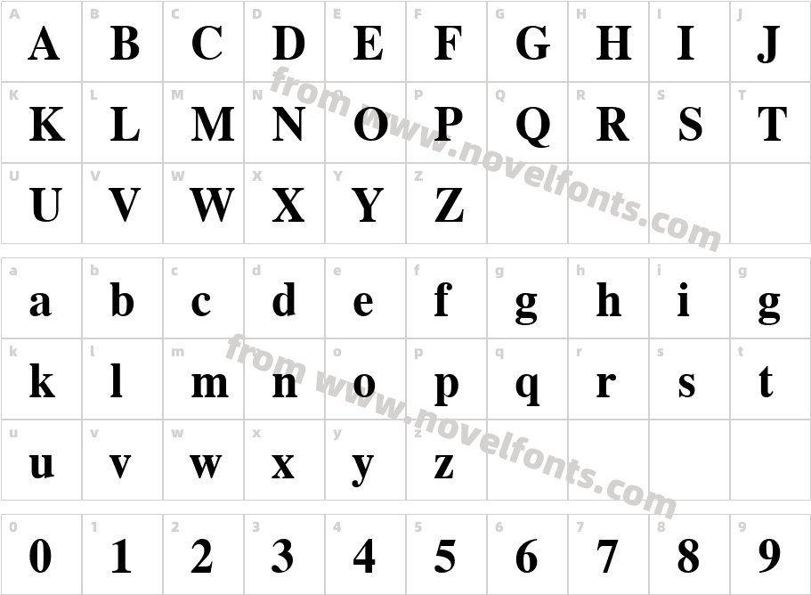 Dutch801TL-BoldCharacter Map