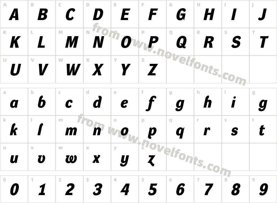 DynaGroteskD-BoldItalicCharacter Map