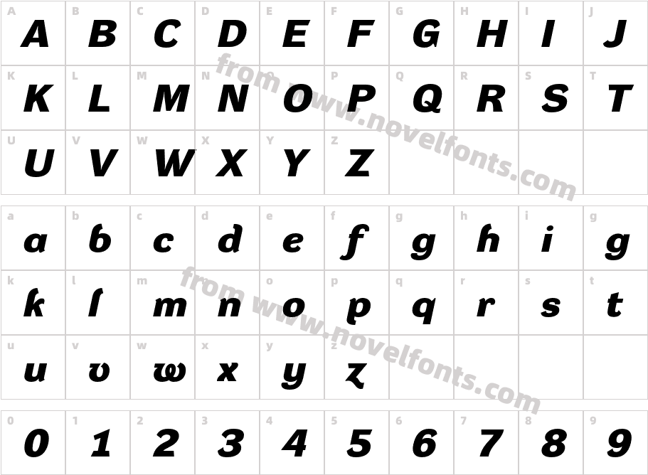 DynaGroteskDXE-BoldItalicCharacter Map