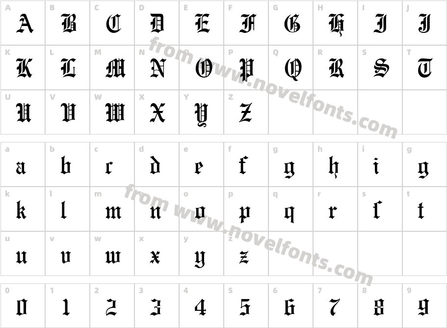 E780BlackletterCharacter Map