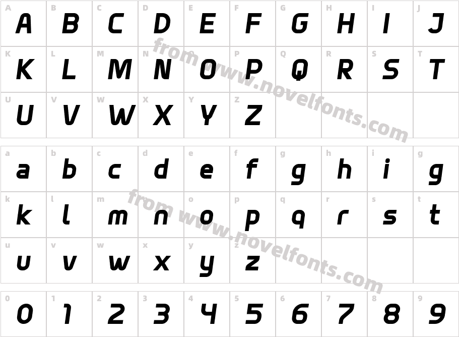 EGOSTA Bold ItalicCharacter Map