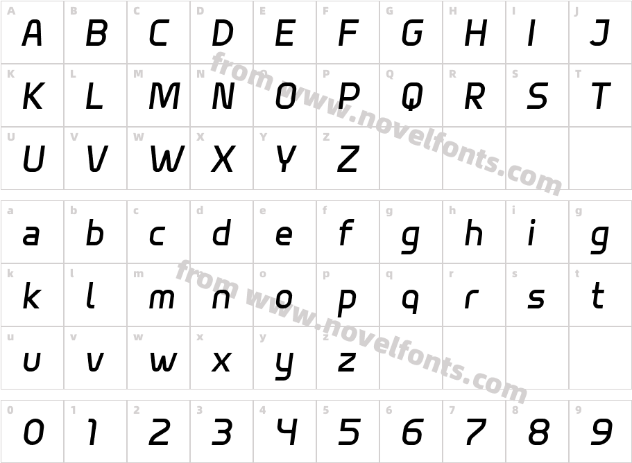 EGOSTA ItalicCharacter Map