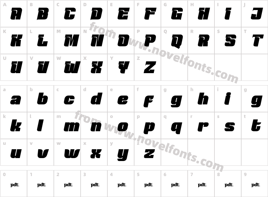 EKUHOT SlantCharacter Map