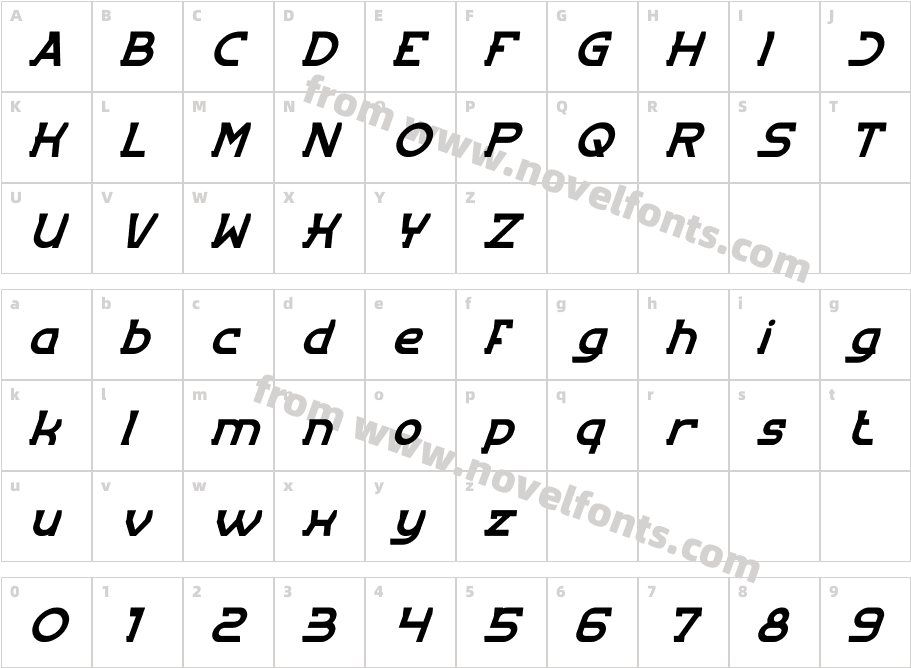 ENTRANCE-ItalicCharacter Map