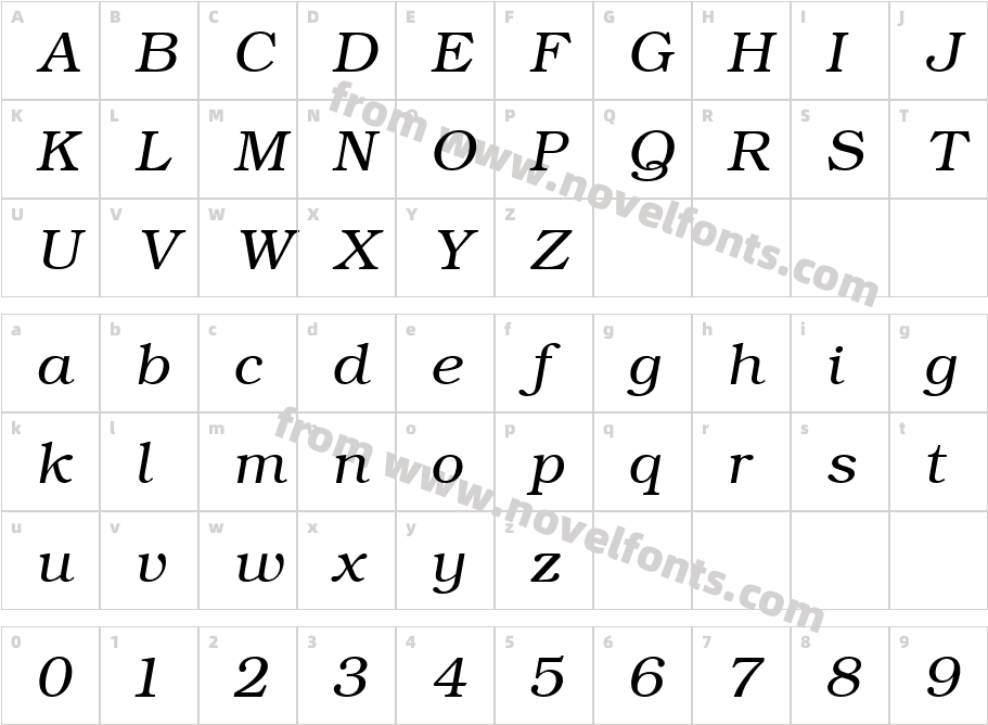 ER-BukinistMacItalicCharacter Map