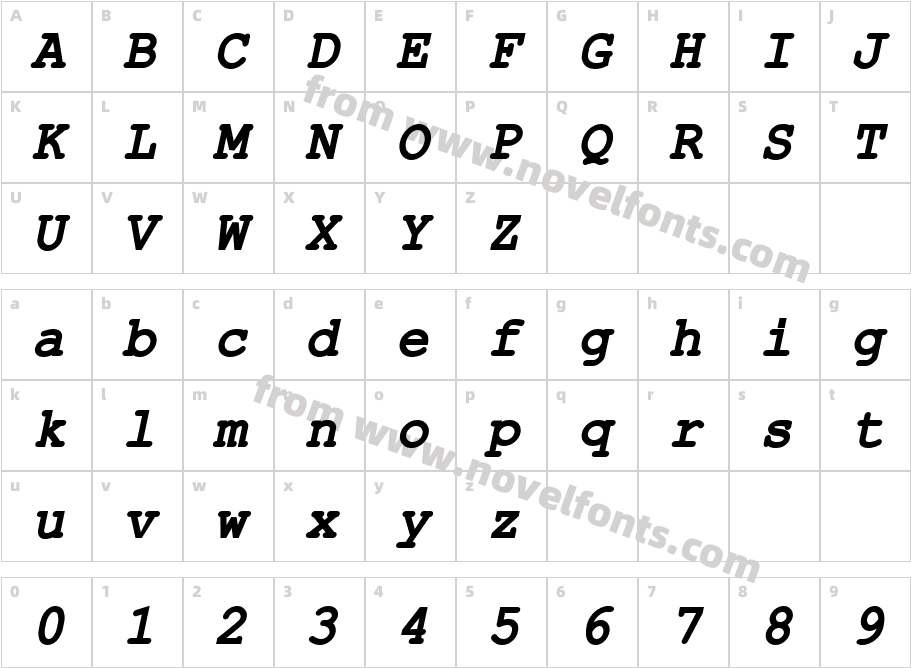 ER-Kurier1251BoldItalicCharacter Map