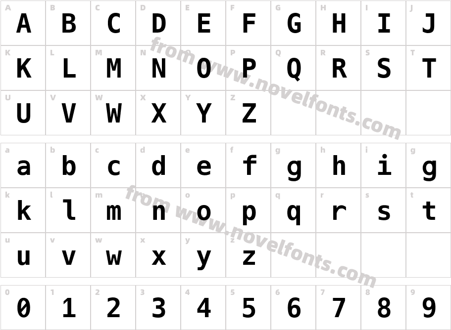 Espresso Mono BoldCharacter Map