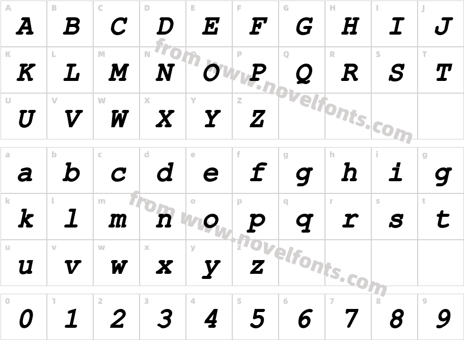 ERKurierKOI8BoldItalicCharacter Map