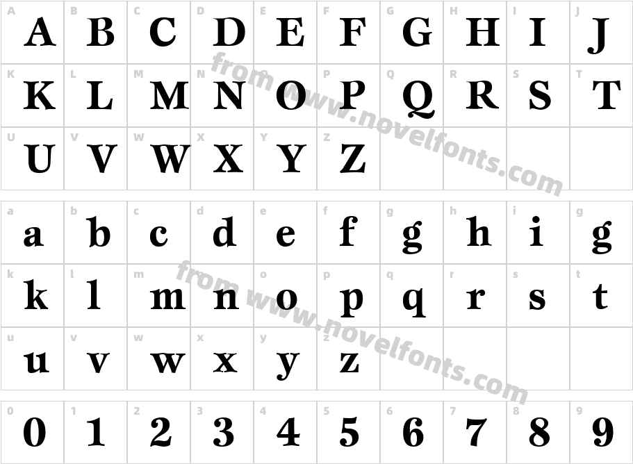 Esprit BoldCharacter Map