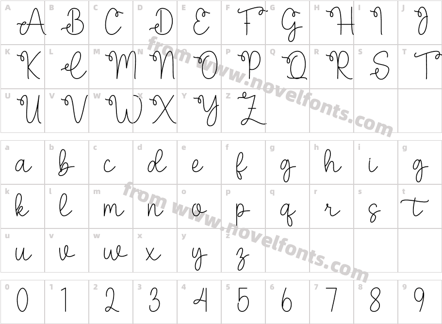 EasterMonolineRegularCharacter Map