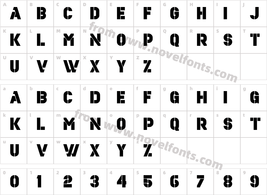 Estenceler SemiboldCharacter Map