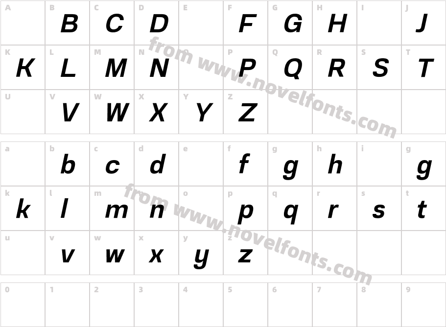 EmmaliDemoMediumItalic-OVaq8Character Map