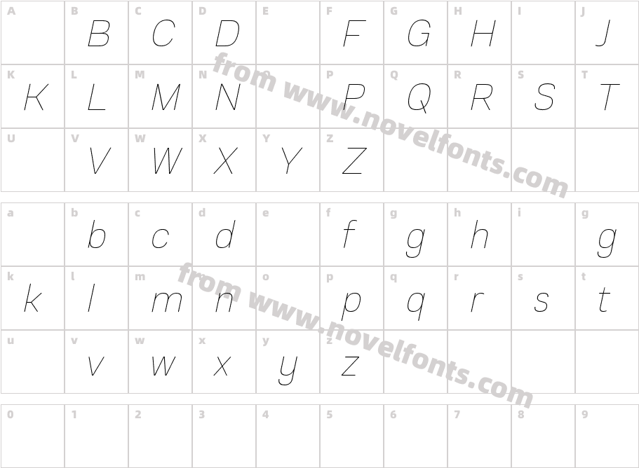 EmmaliDemoThinItalic-qZO0lCharacter Map