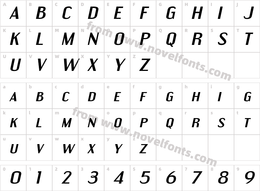 EngebrechtreEx-BoldItalicCharacter Map