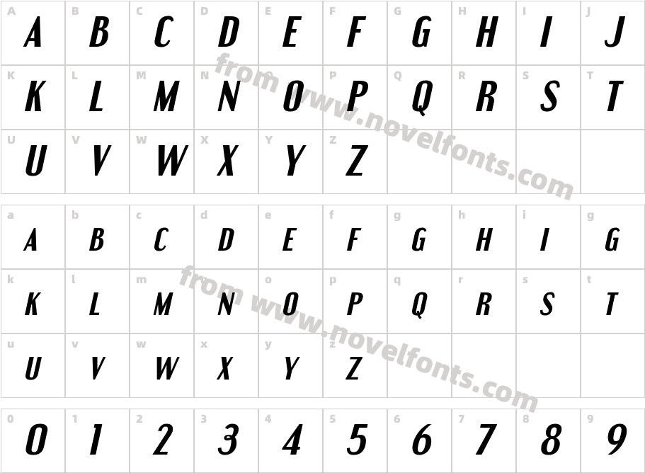 EngebrechtreRg-BoldItalicCharacter Map