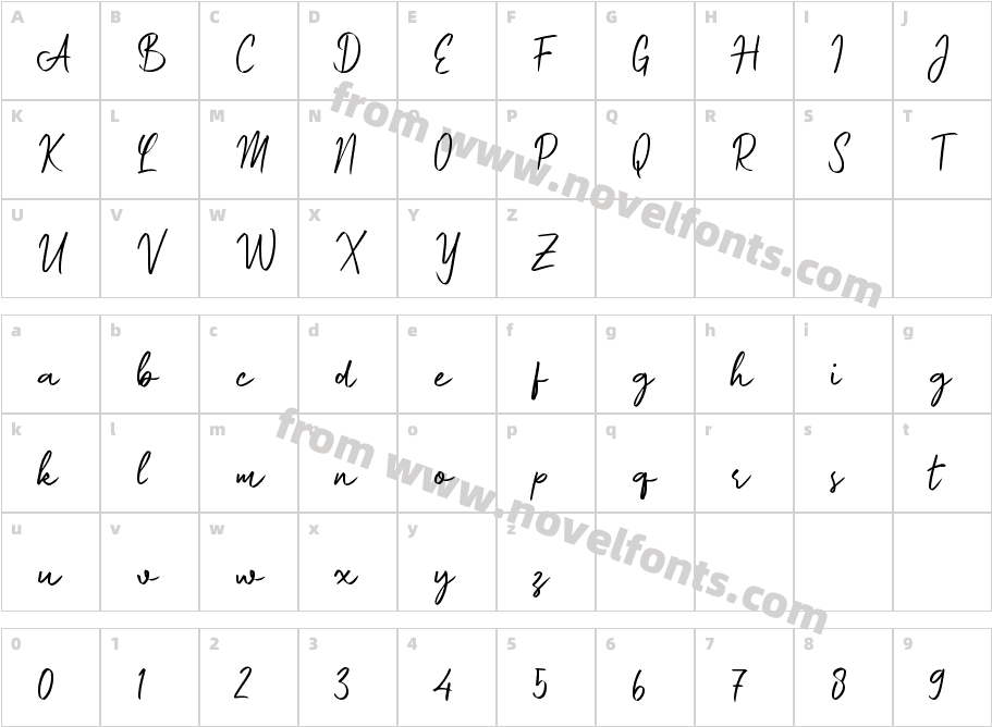 Escotia ScriptCharacter Map