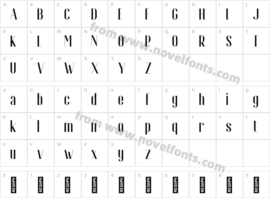 Espoir RegularCharacter Map