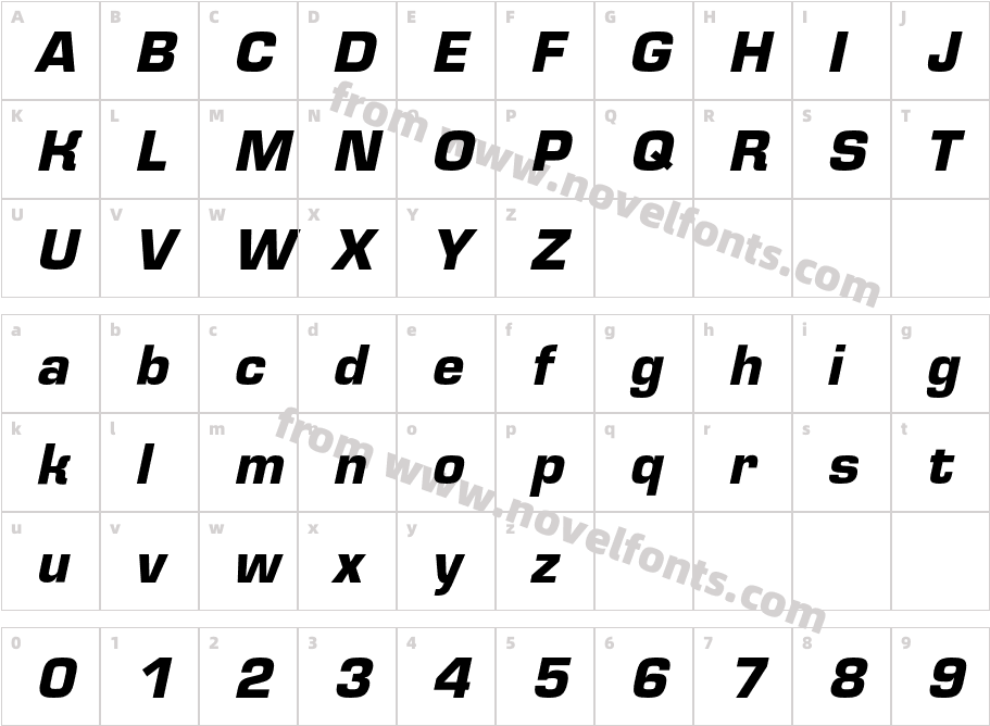 EurofontC-BoldItalicCharacter Map