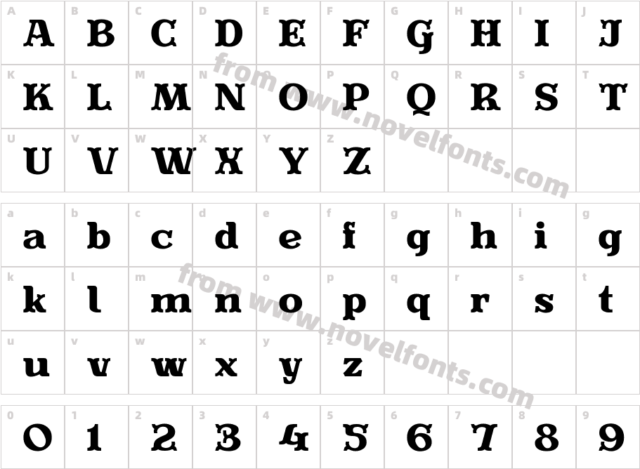 Evereast Slab-SerifCharacter Map