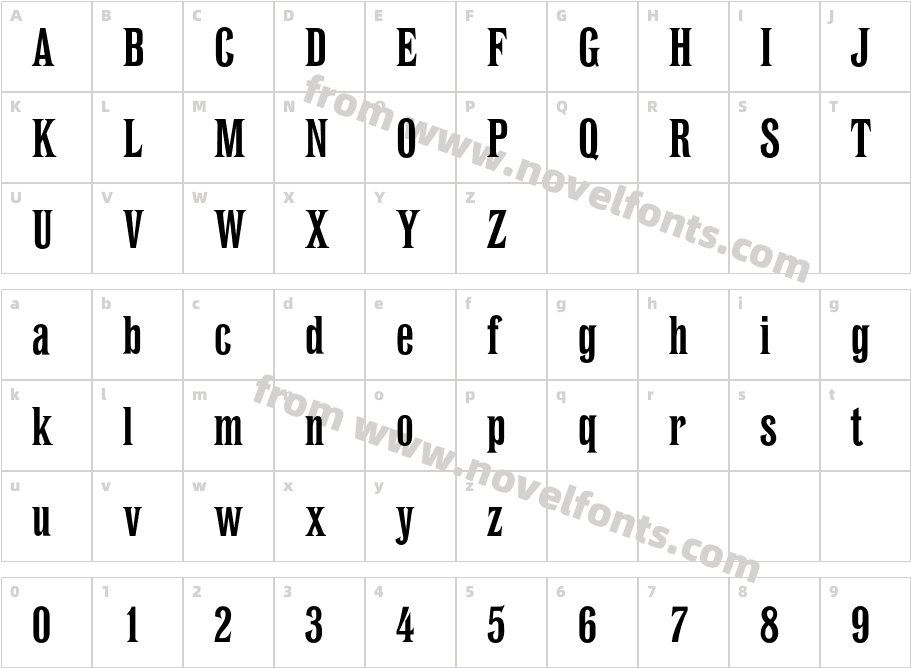 EtienneBQ-CondensedBoldCharacter Map