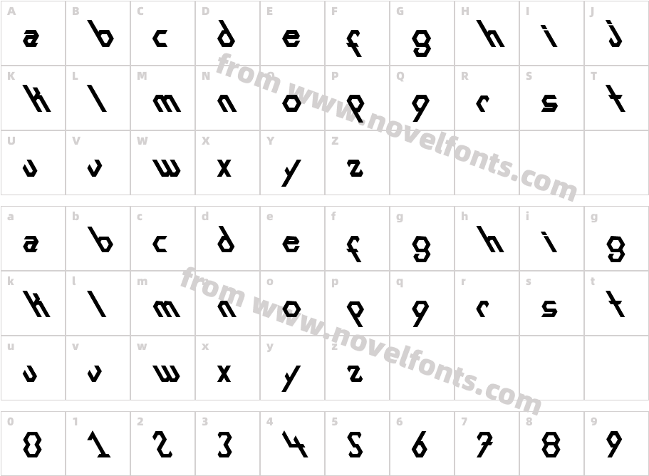 Exans-BoldCharacter Map