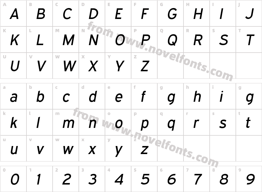 ExpresswayRg-ItalicCharacter Map