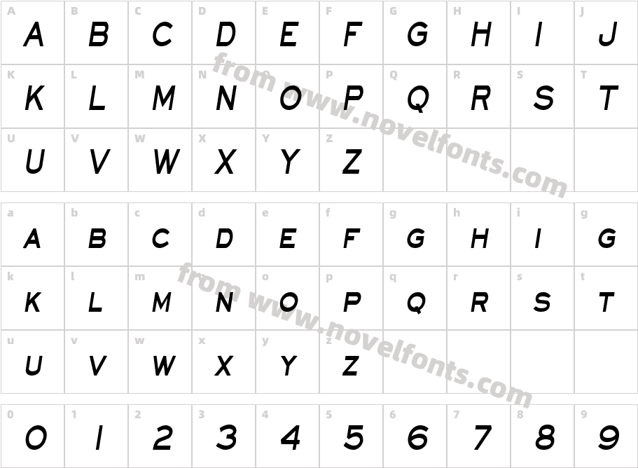 EyechartCondensed-BoldItalicCharacter Map