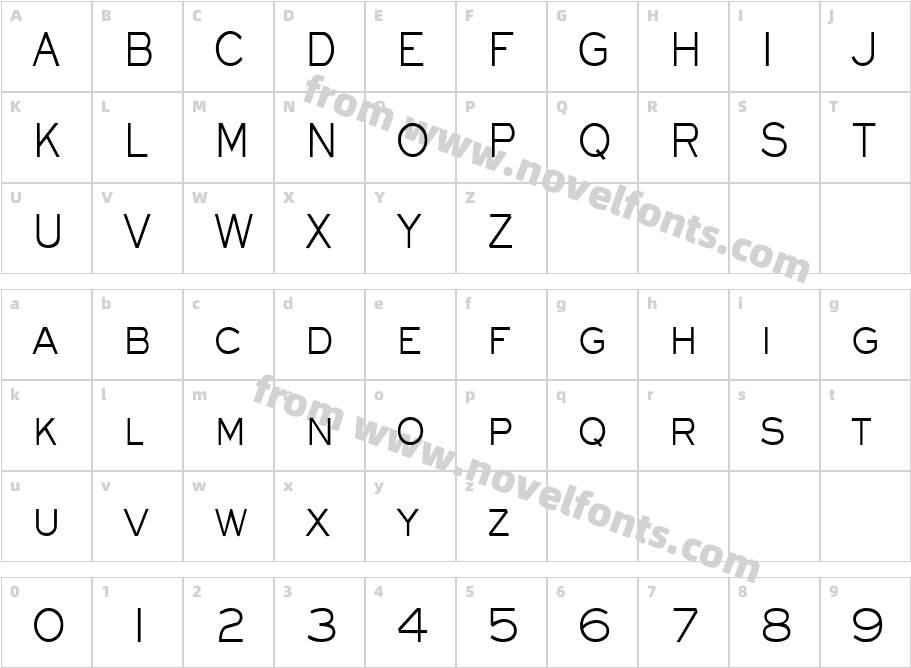 EyechartCondensedCharacter Map