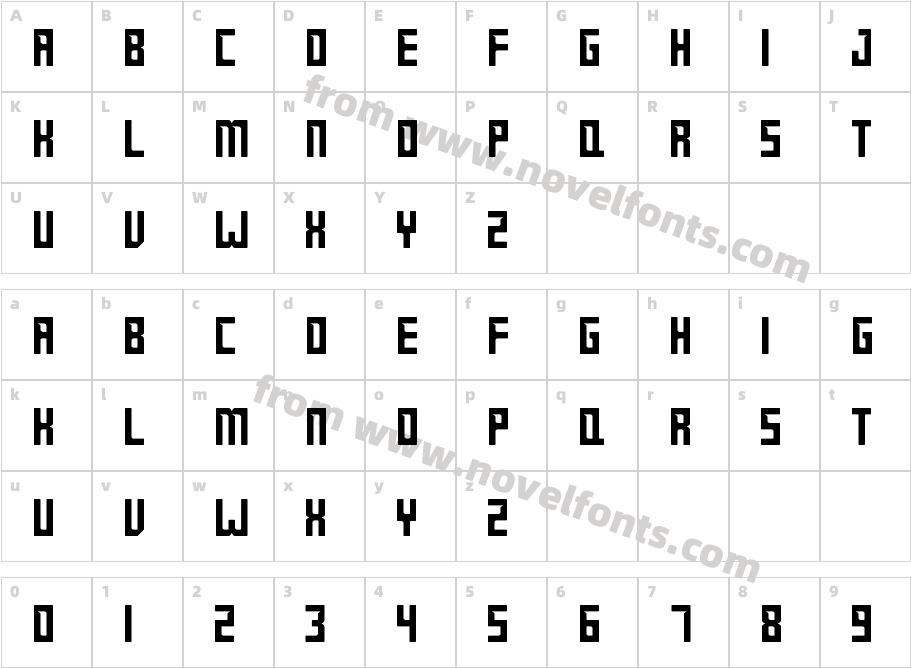 FEATURISTICRegularCharacter Map