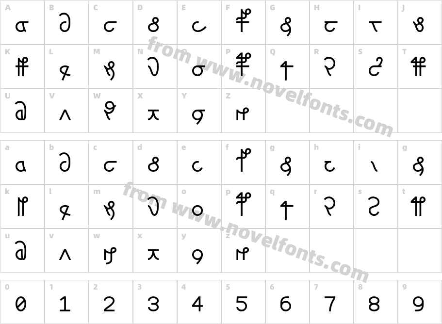 Fairfax EVA HDCharacter Map