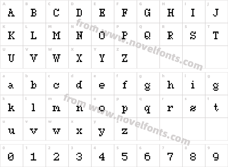 Fairfax Serif HaxCharacter Map