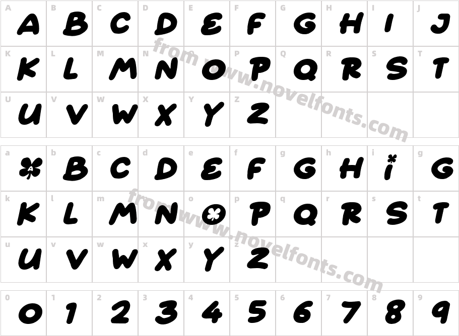 Fairy Clovers ItalicCharacter Map