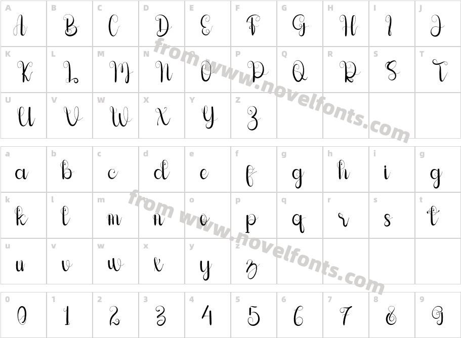 FaligataRegularCharacter Map