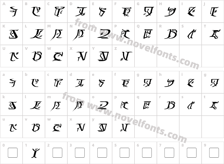 Falmer-BoldItalicCharacter Map