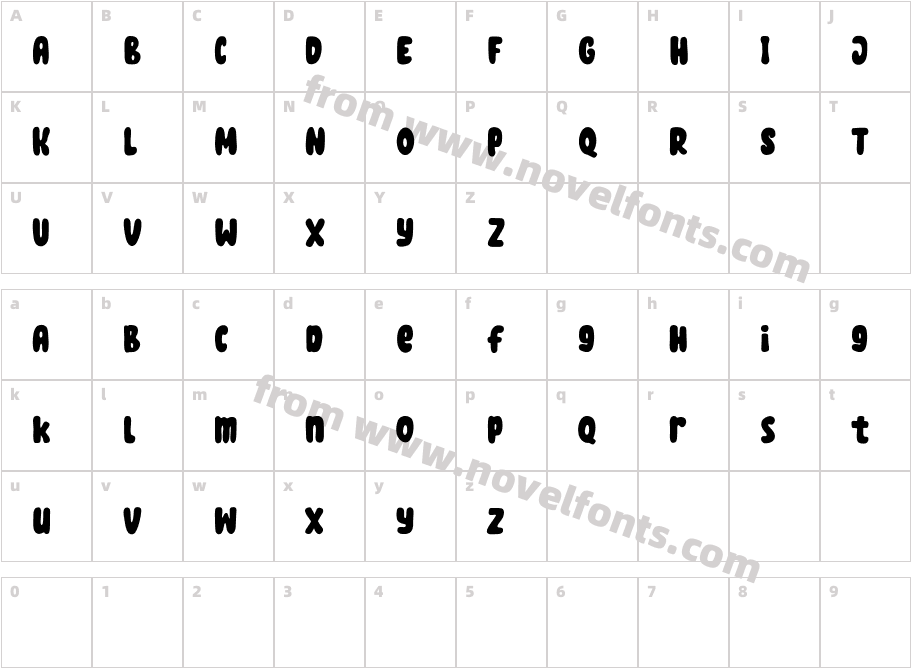 Fandolls Free Font RegularCharacter Map