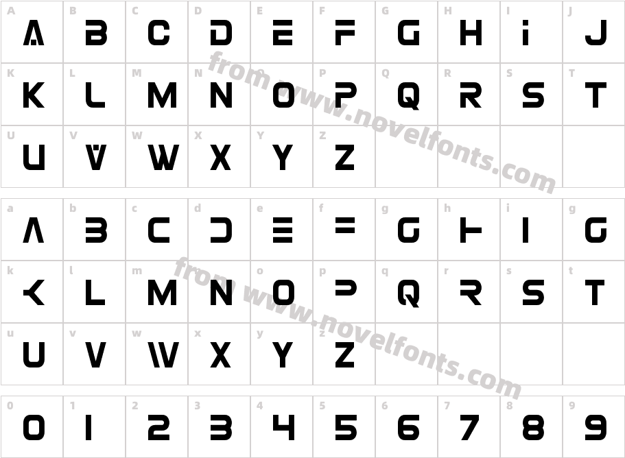 Eurofighter CondensedCharacter Map