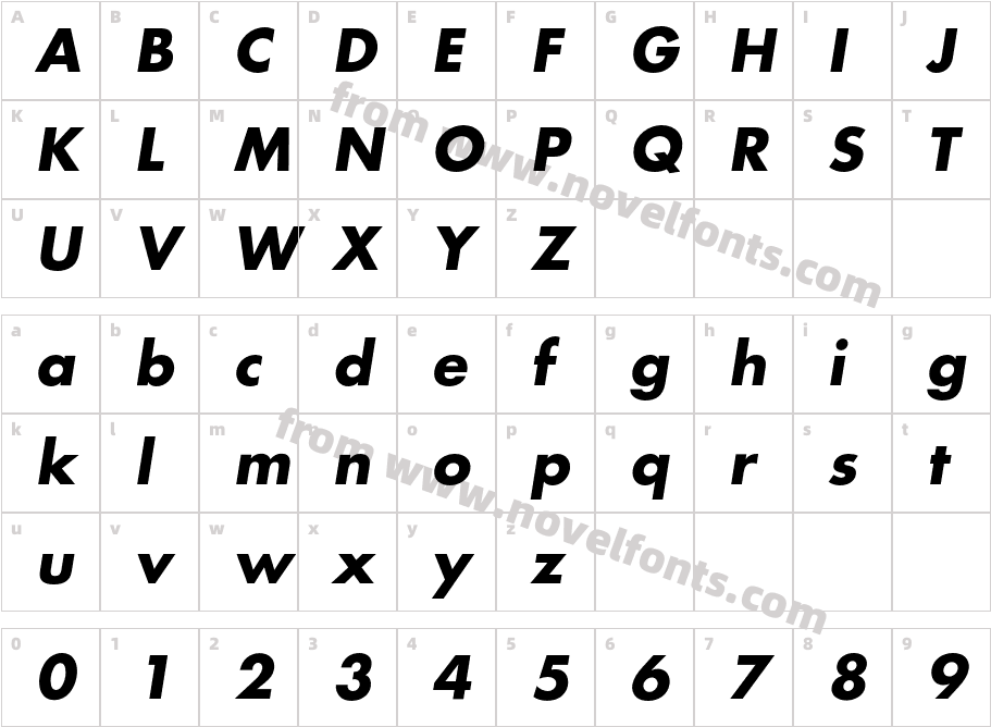 FavoritC-BoldItalicCharacter Map