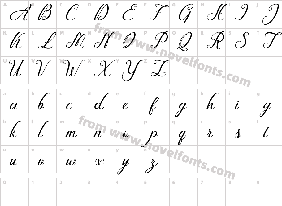 Fiction-ItalicCharacter Map