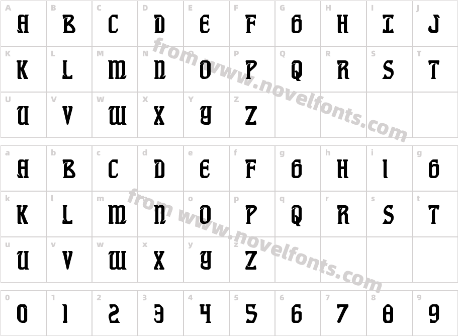 Fiddler'sCoveBoldCharacter Map