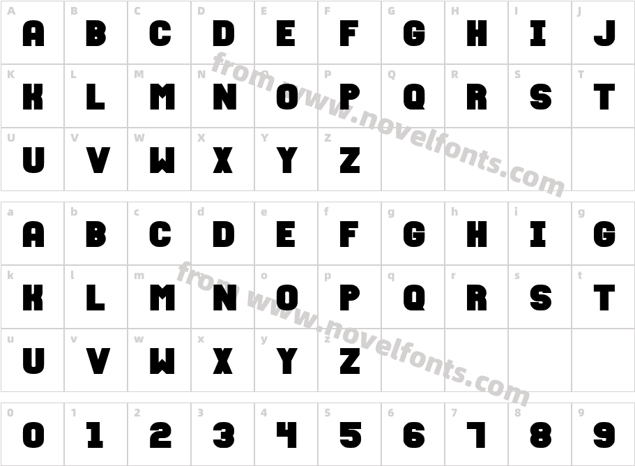 Fixation-BoldCharacter Map