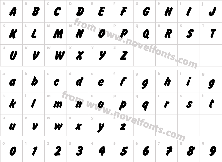 FlashBoldCharacter Map