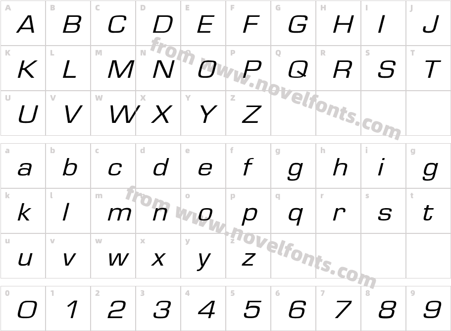 EurostileExtO 2Character Map