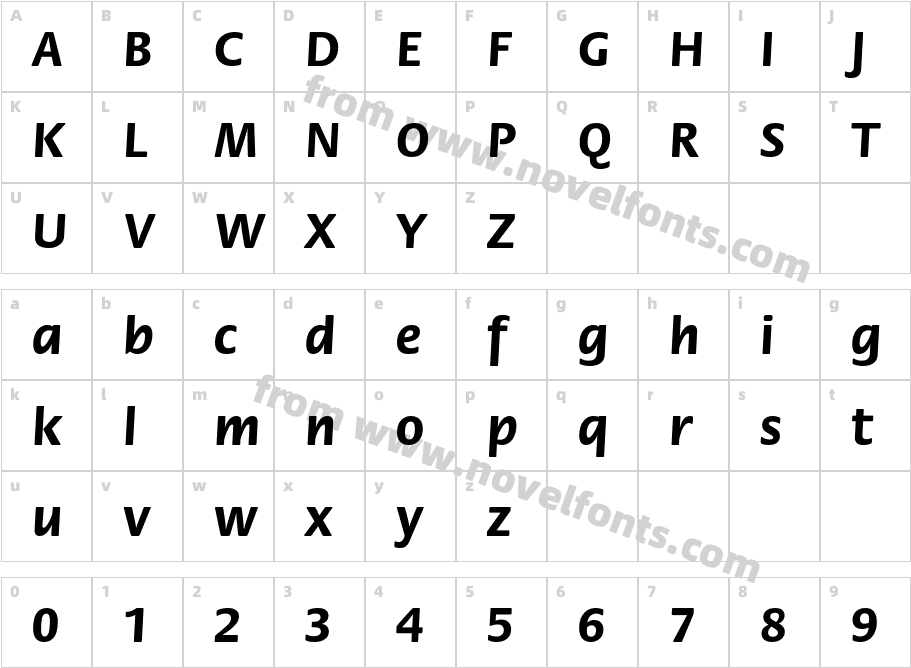 FloraB-BoldCharacter Map