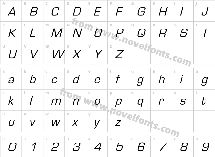 EurostileObl-NoCharacter Map