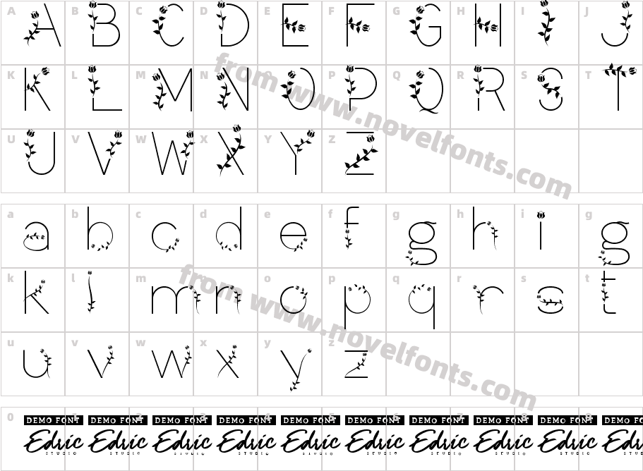 FlowerLeafDemoRegularCharacter Map