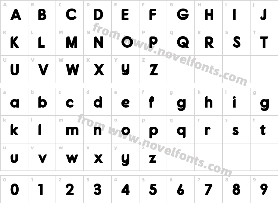 Fonarto BoldCharacter Map