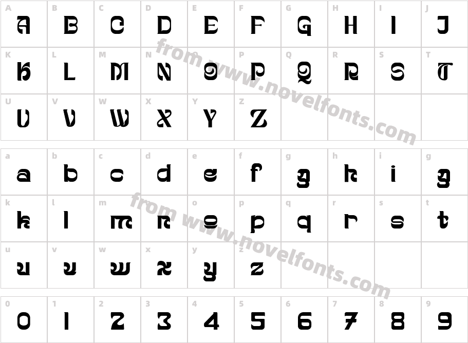 FondreRegularCharacter Map